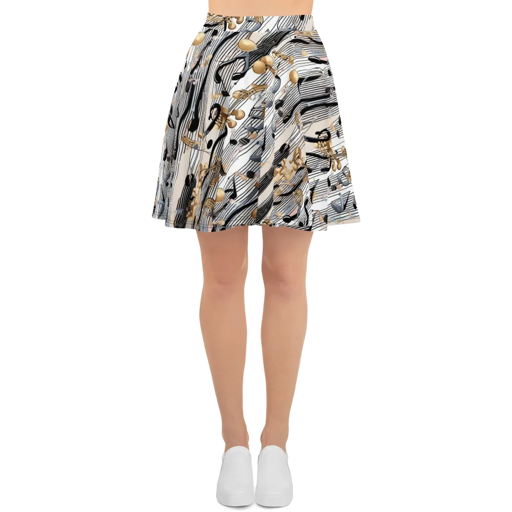 Gilded Rhythm on Skater Skirt — Front