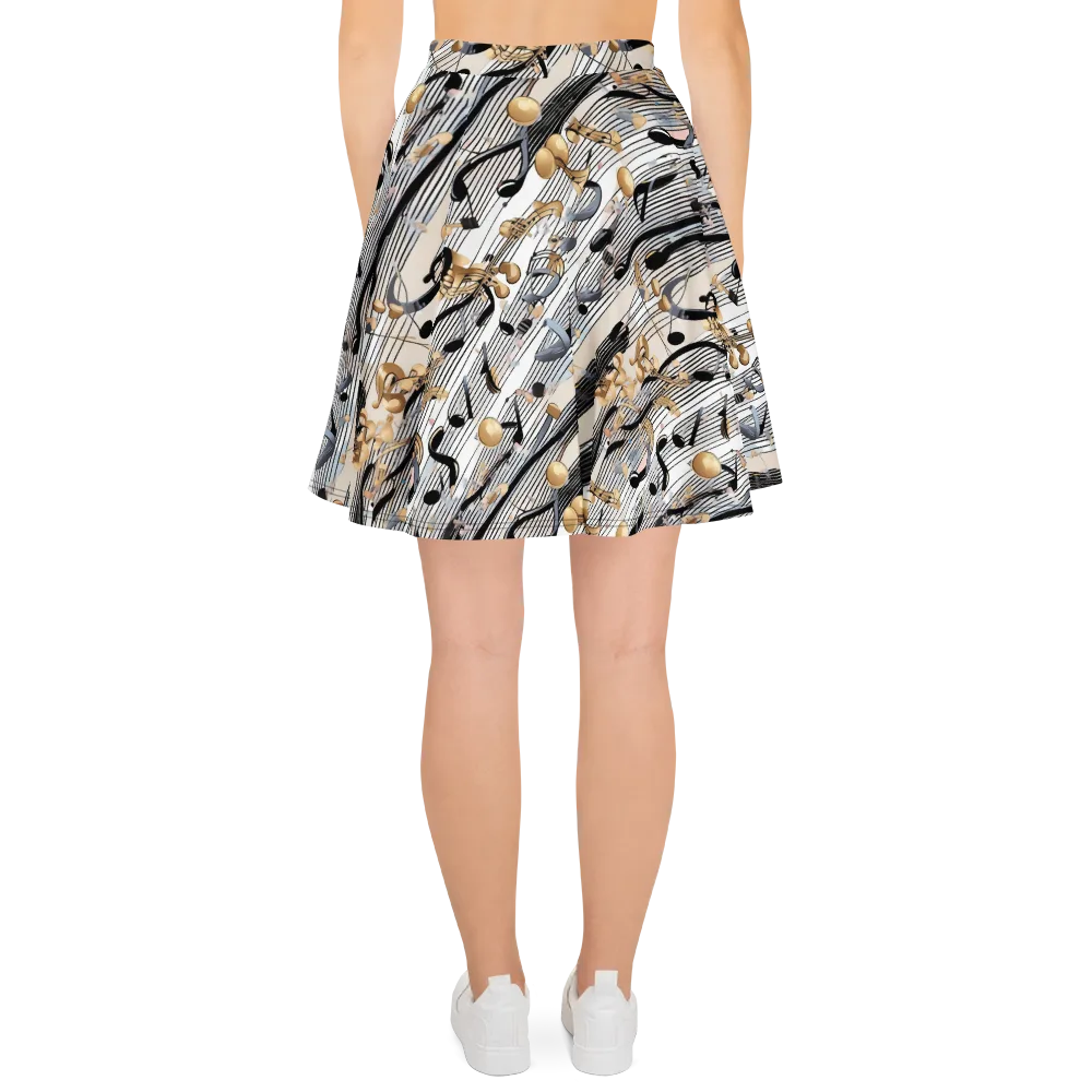 Gilded Rhythm on Skater Skirt — Back