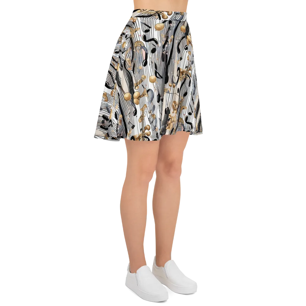 Gilded Rhythm on Skater Skirt — Right