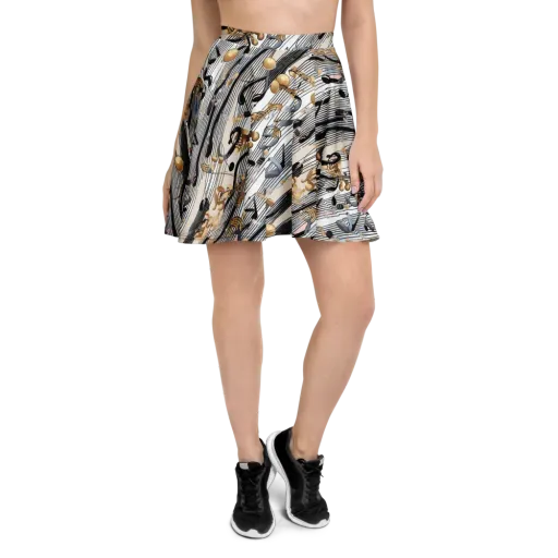 Gilded Rhythm on a Skater Skirt