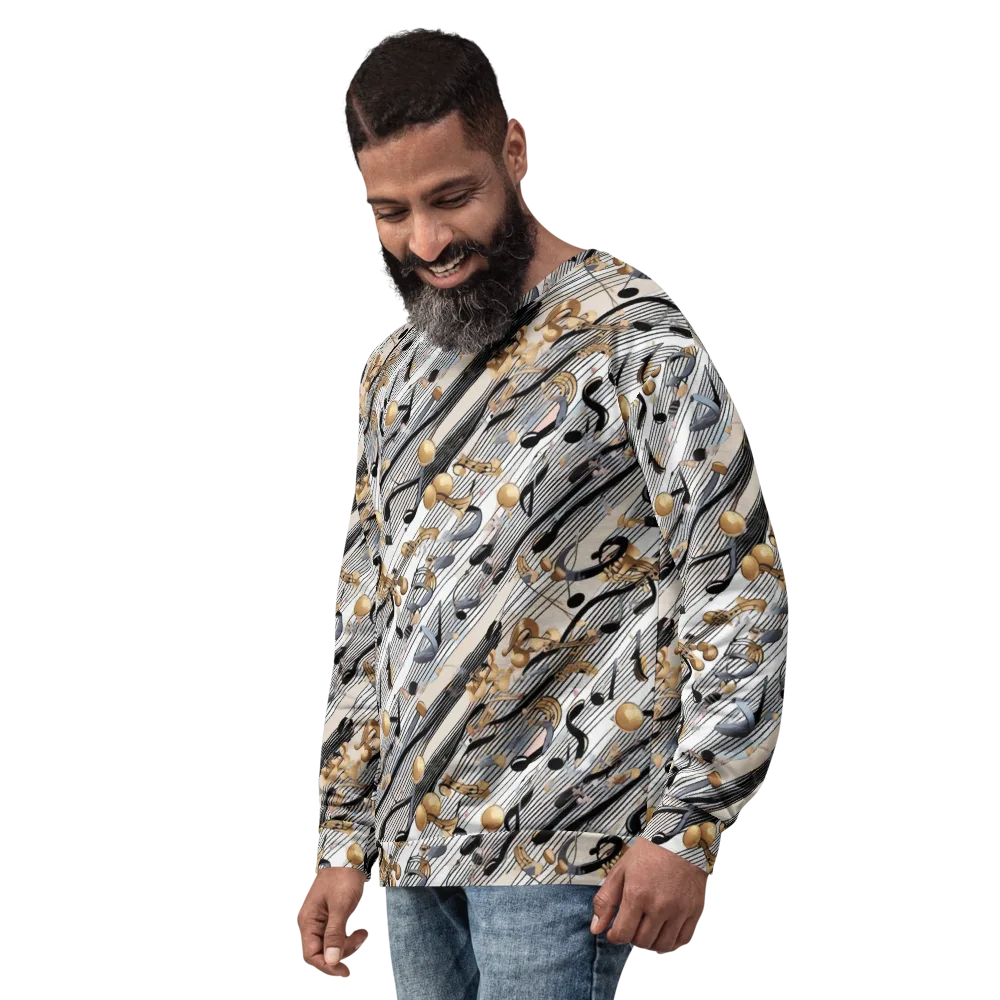 Gilded Rhythm on Sweatshirt — Left Front