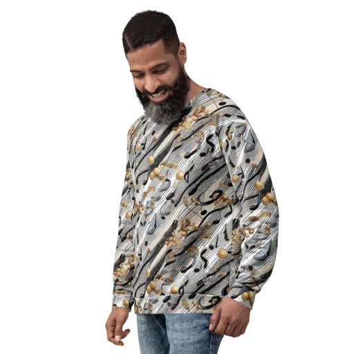 Gilded Rhythm on a Sweatshirt