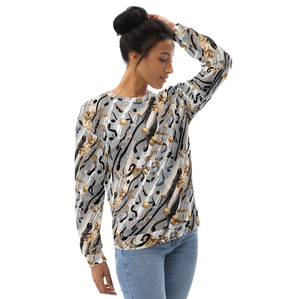Gilded Rhythm on Sweatshirt — Right Front