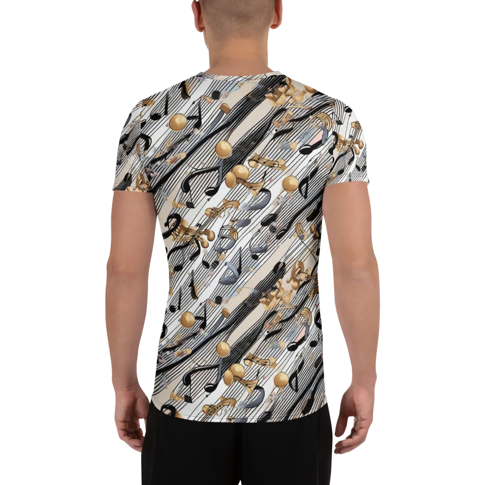 Gilded Rhythm on Men's Athletic T-Shirt — Back