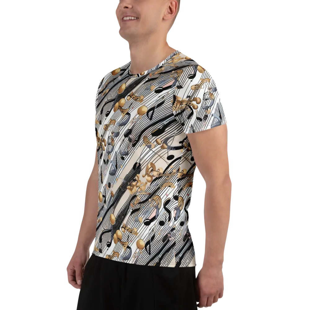 Gilded Rhythm on Men's Athletic T-Shirt — Left