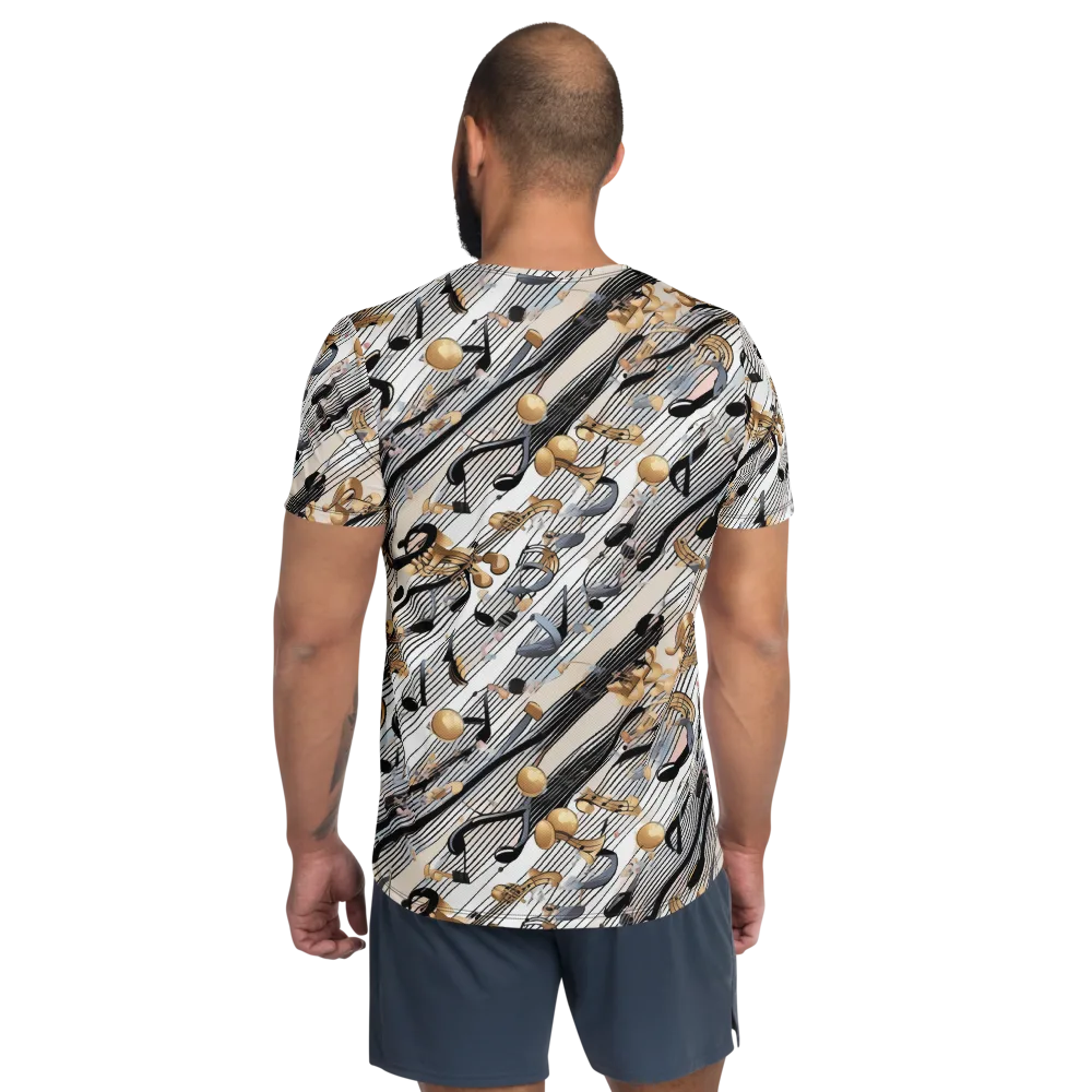 Gilded Rhythm on Men's Athletic T-Shirt — Back