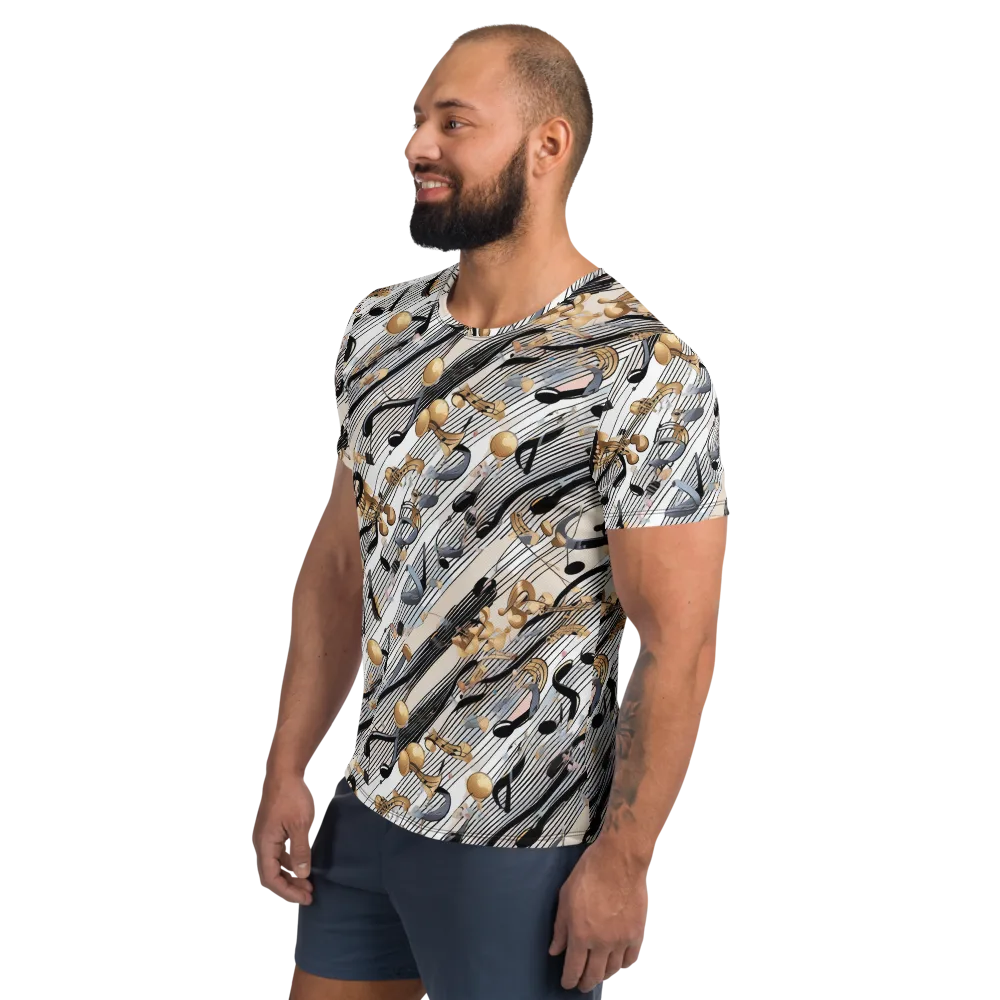 Gilded Rhythm on Men's Athletic T-Shirt — Left