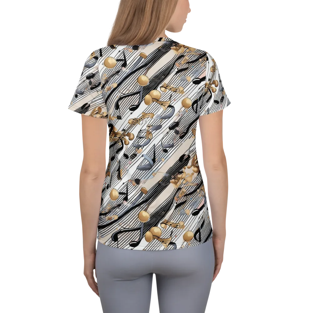 Gilded Rhythm on Women's Athletic T-Shirt — Back