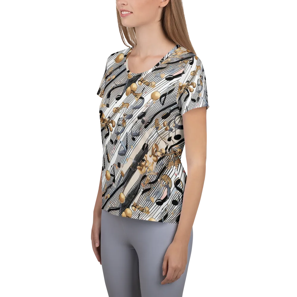 Gilded Rhythm on Women's Athletic T-Shirt — Left