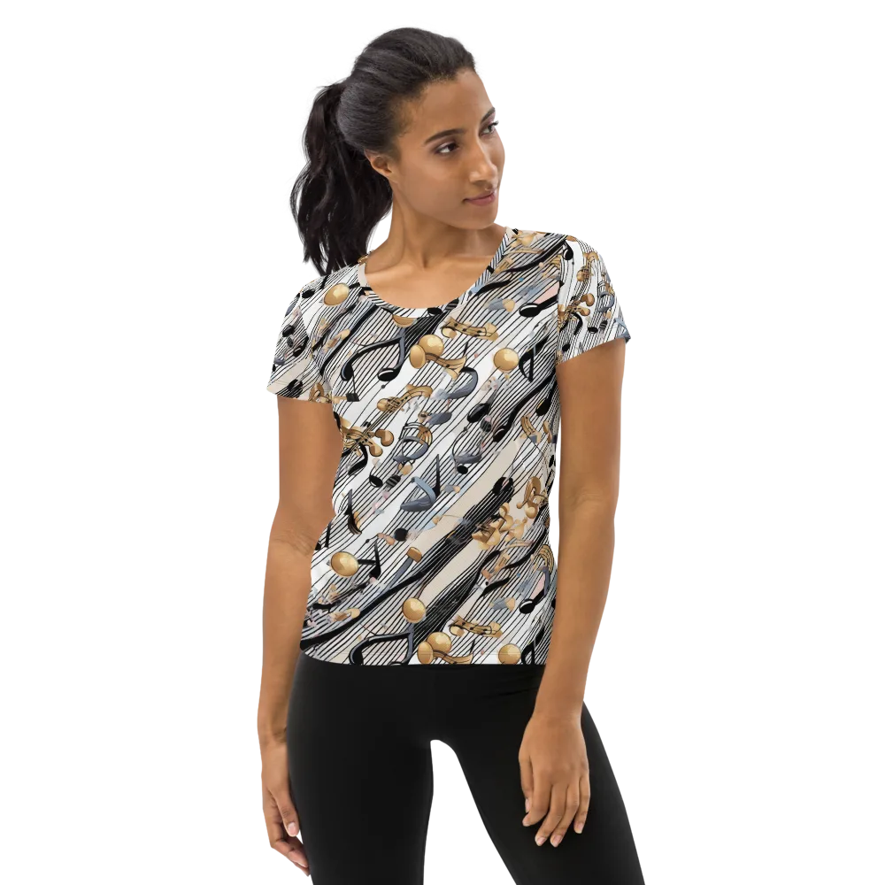 Gilded Rhythm on Women's Athletic T-Shirt — Front