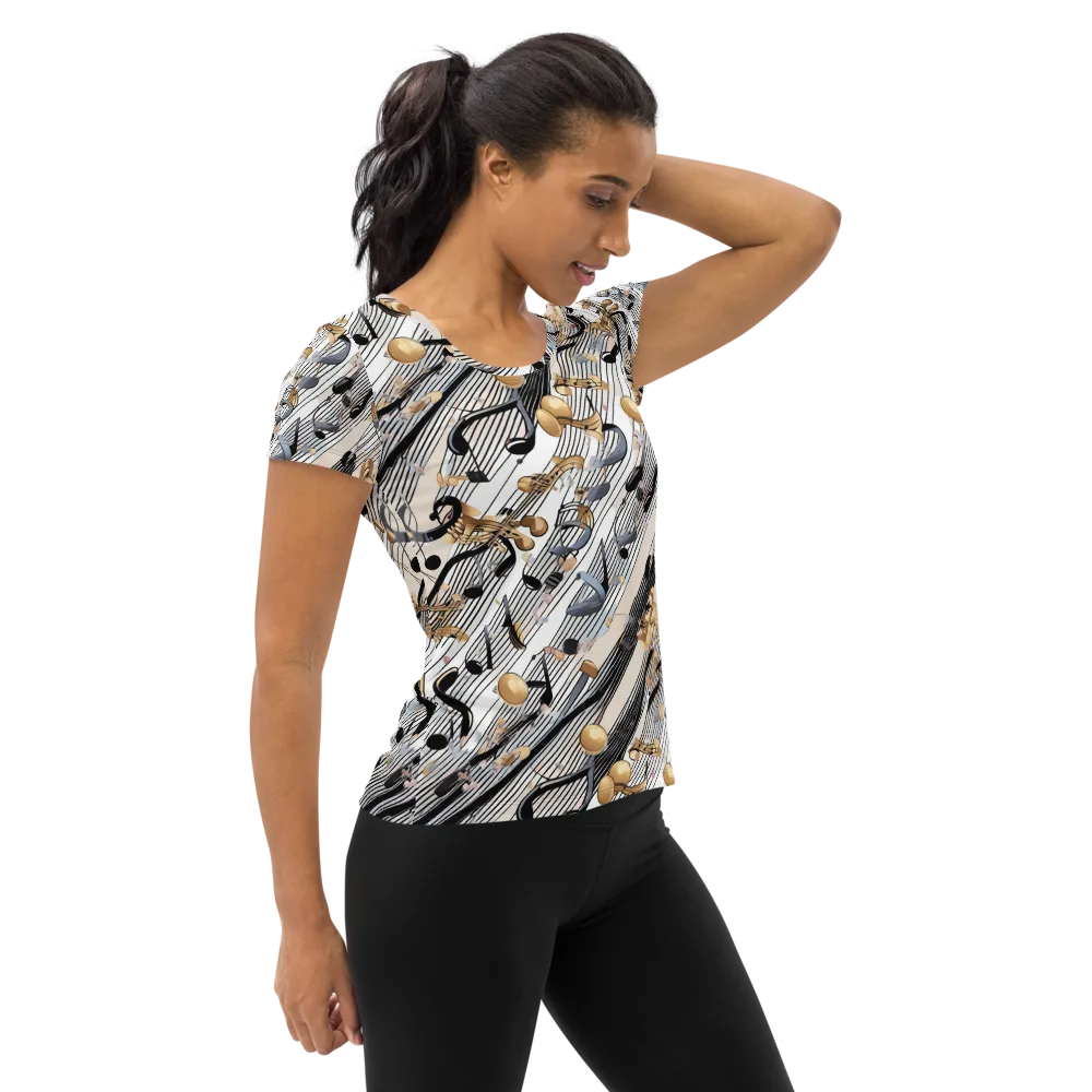 Gilded Rhythm on Women's Athletic T-Shirt — Right