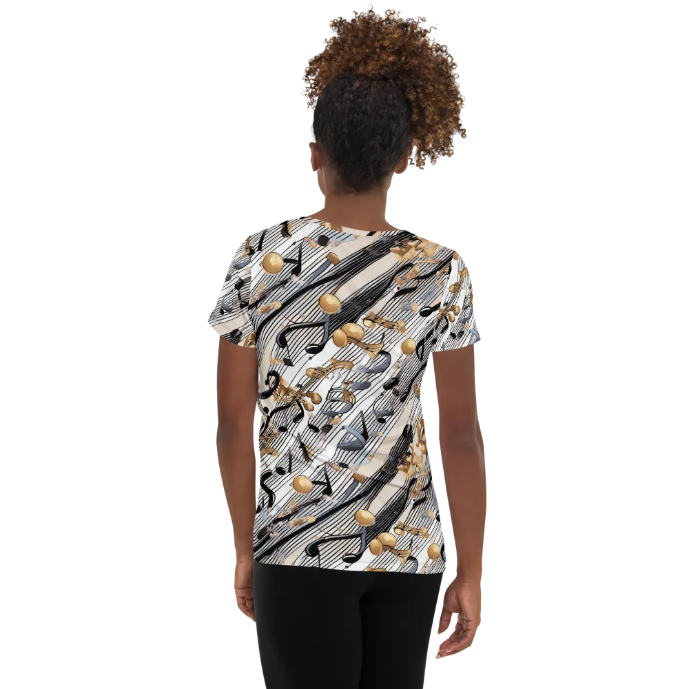 Gilded Rhythm on Women's Athletic T-Shirt — Back