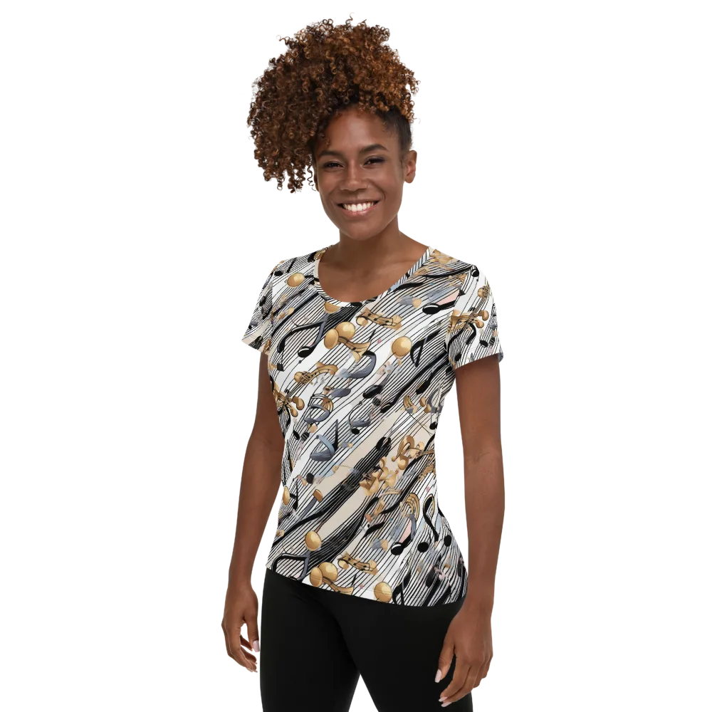 Gilded Rhythm on Women's Athletic T-Shirt — Left