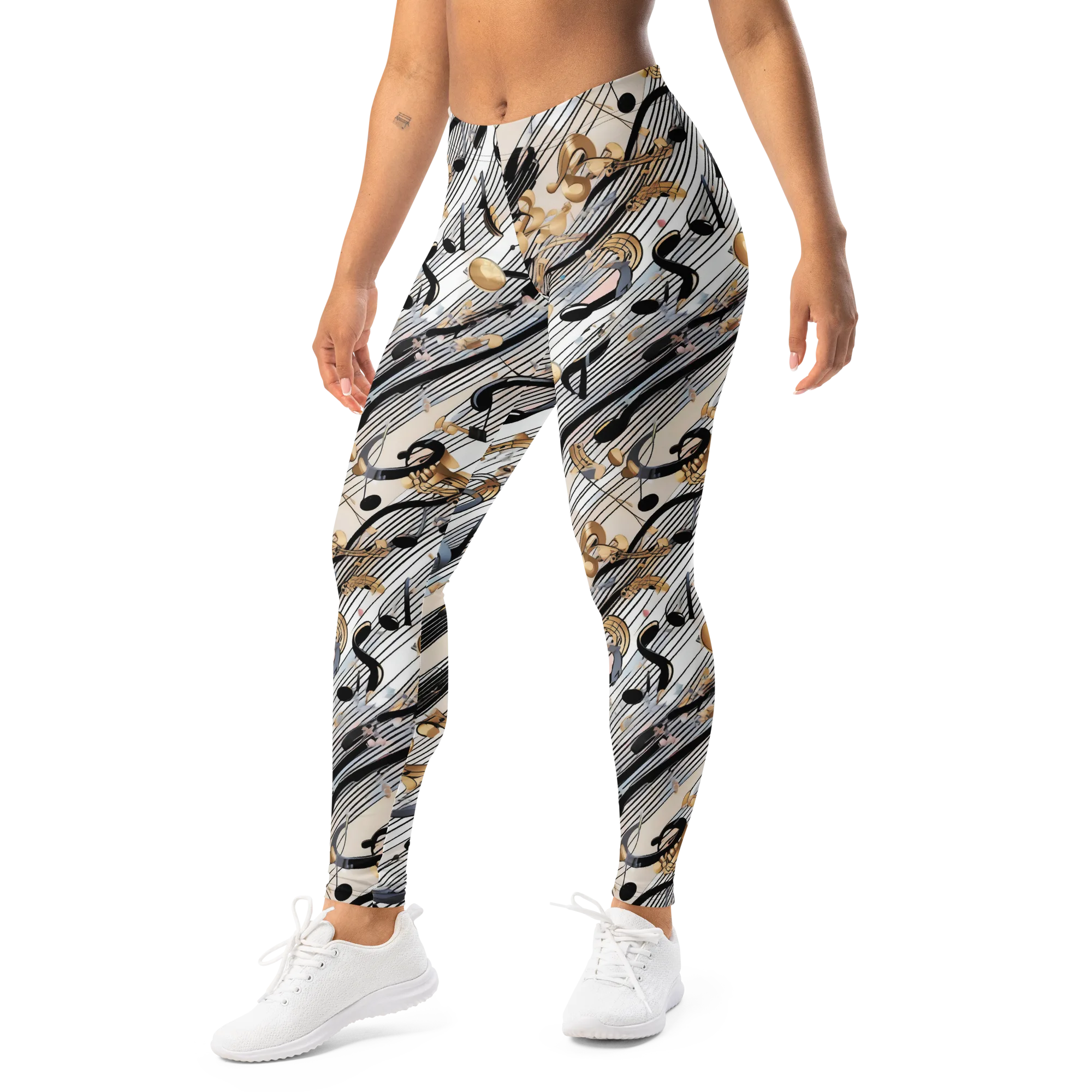Gilded Rhythm on Leggings — Left Front