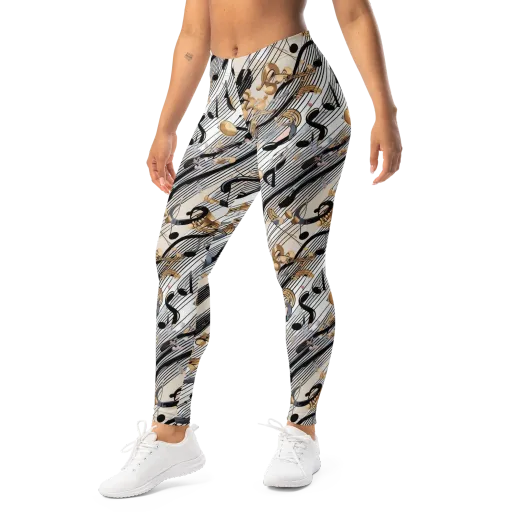Gilded Rhythm on a Leggings