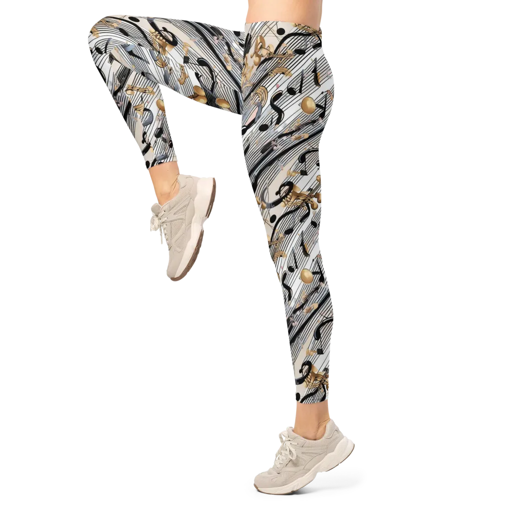 Gilded Rhythm on Leggings — Left