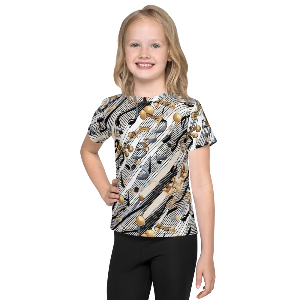 Gilded Rhythm on Kids Crew Neck T-Shirt — Front
