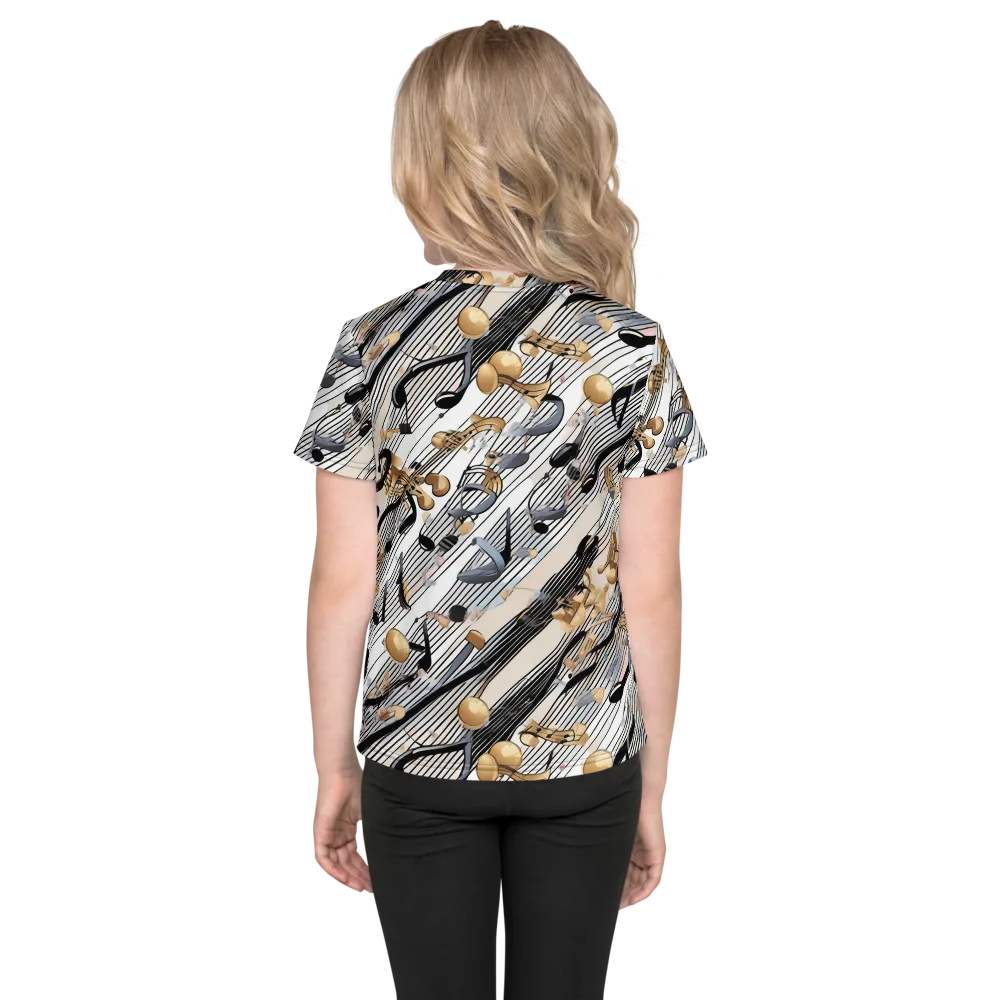 Gilded Rhythm on Kids Crew Neck T-Shirt — Back