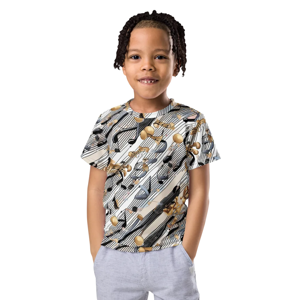Gilded Rhythm on Kids Crew Neck T-Shirt — Front