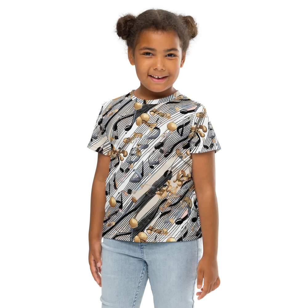 Gilded Rhythm on Kids Crew Neck T-Shirt — Front