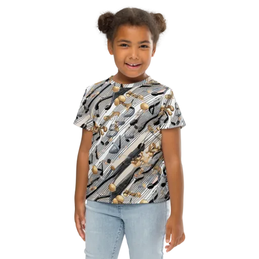 Gilded Rhythm on a Kids Crew Neck T-Shirt