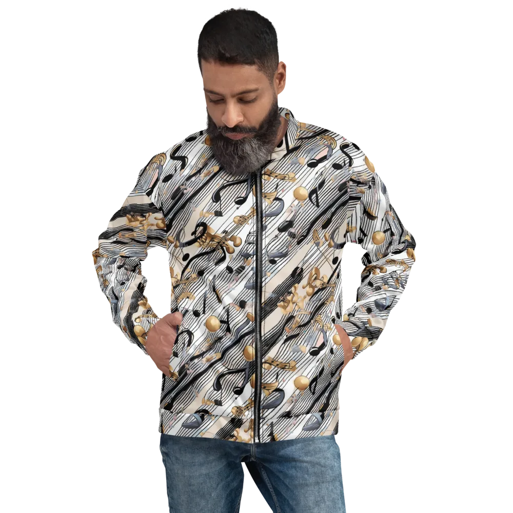 Gilded Rhythm on Bomber Jacket — Front