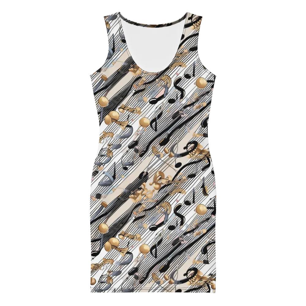Gilded Rhythm on Bodycon Dress — Front