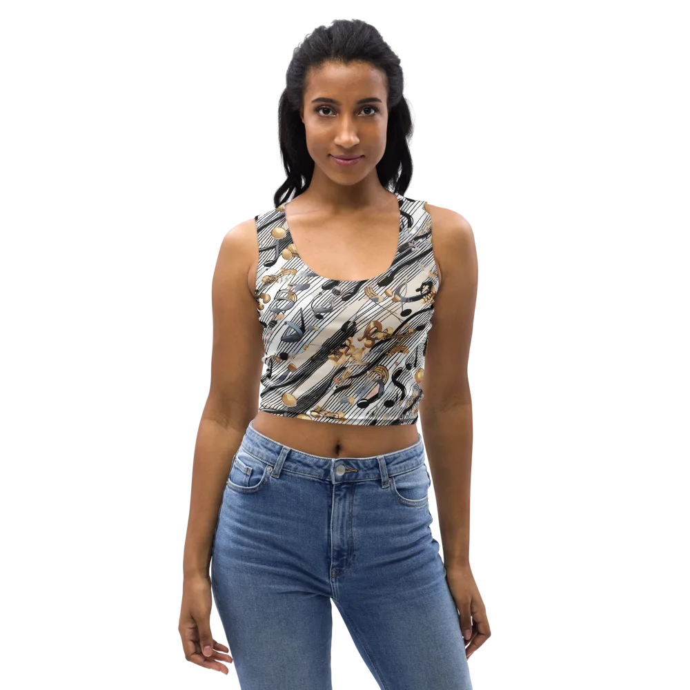 Gilded Rhythm on Crop Top — Front