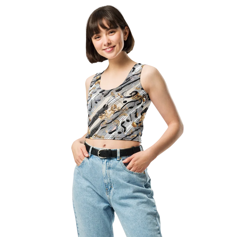 Gilded Rhythm on Crop Top — Front