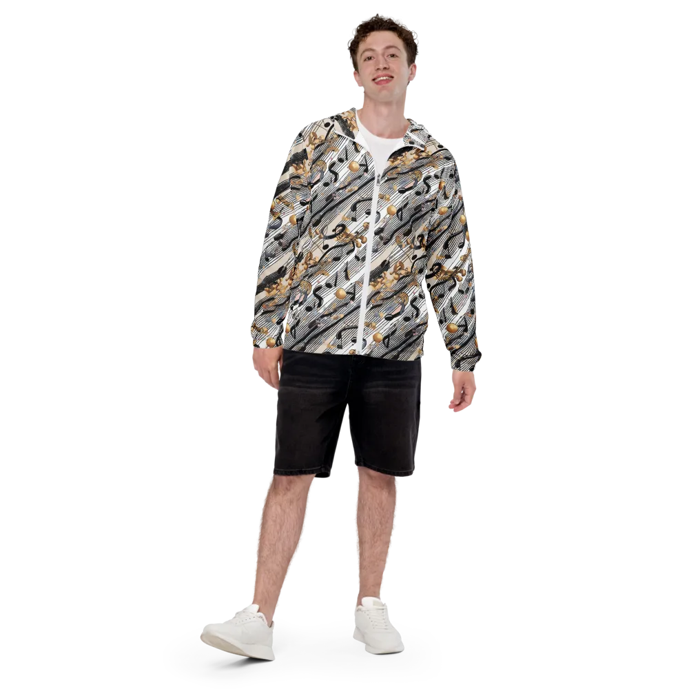 Gilded Rhythm on Men's Windbreaker — Front