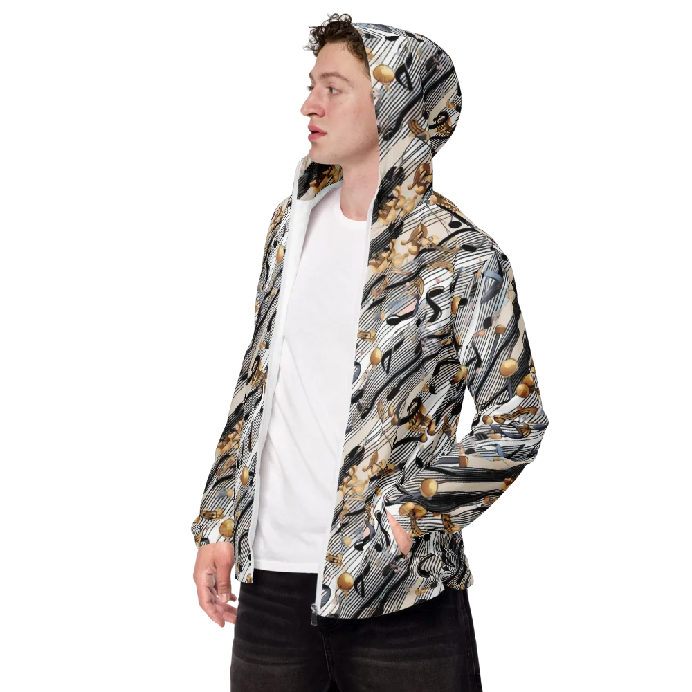 Gilded Rhythm on Men's Windbreaker — Left Front