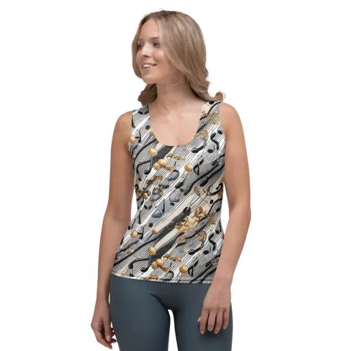 Gilded Rhythm on a Women's Tank Top