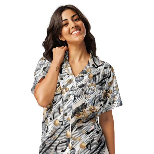 Gilded Rhythm on a Women's Short Sleeve Pajama Top