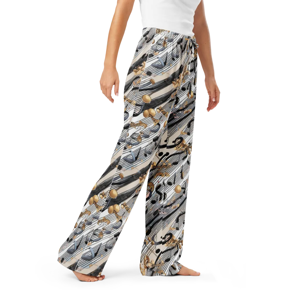 Gilded Rhythm on Women's Pajama Pants — Right Front