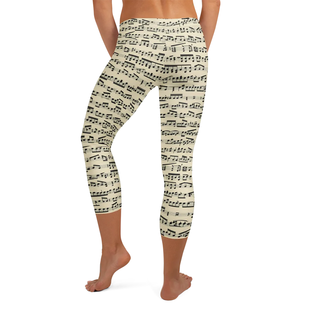 Ivory Sonata on Capri Leggings — Back