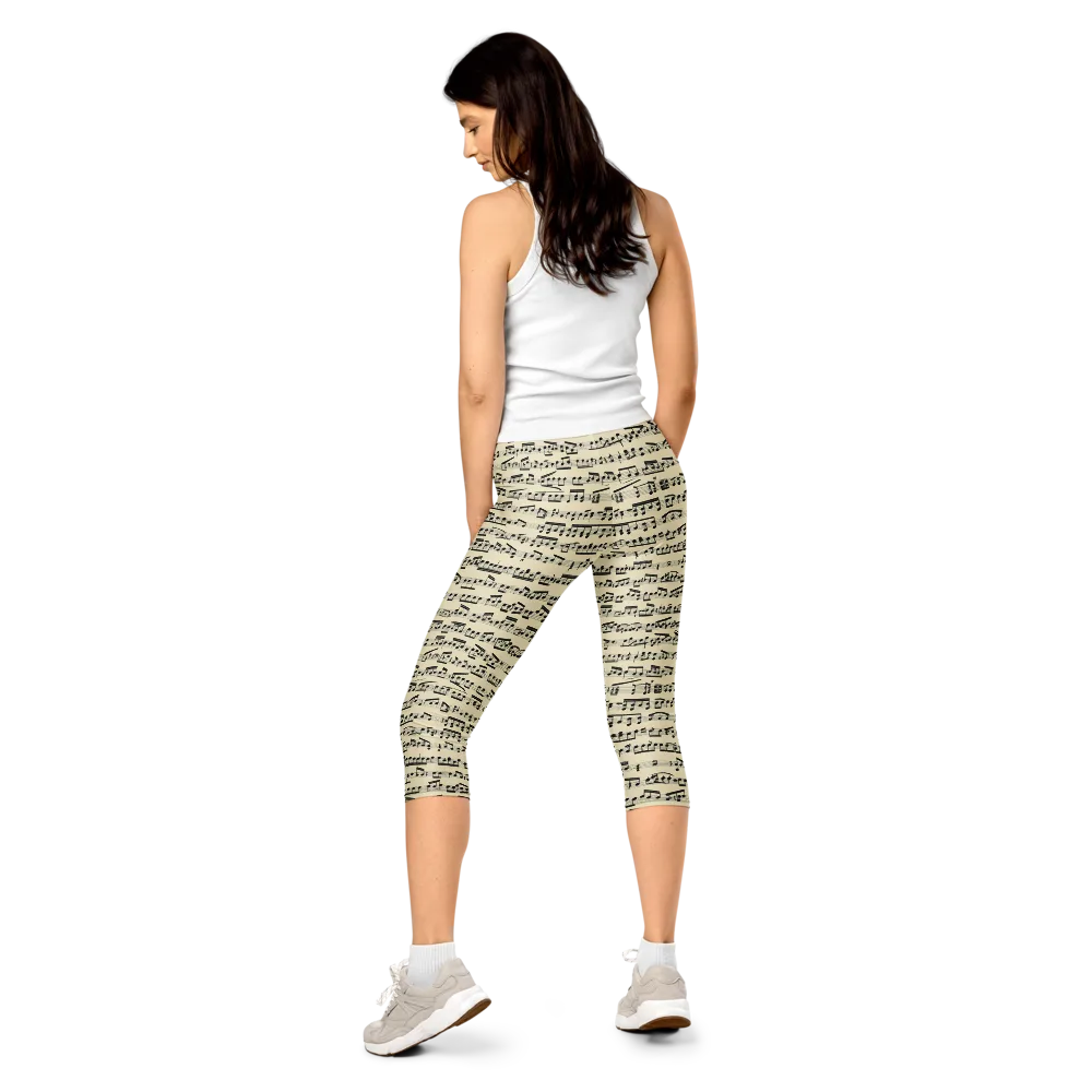 Ivory Sonata on Capri Leggings — Back