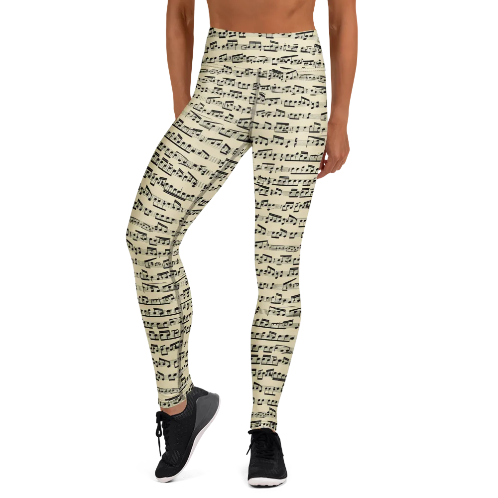 Ivory Sonata on Yoga Leggings — Front