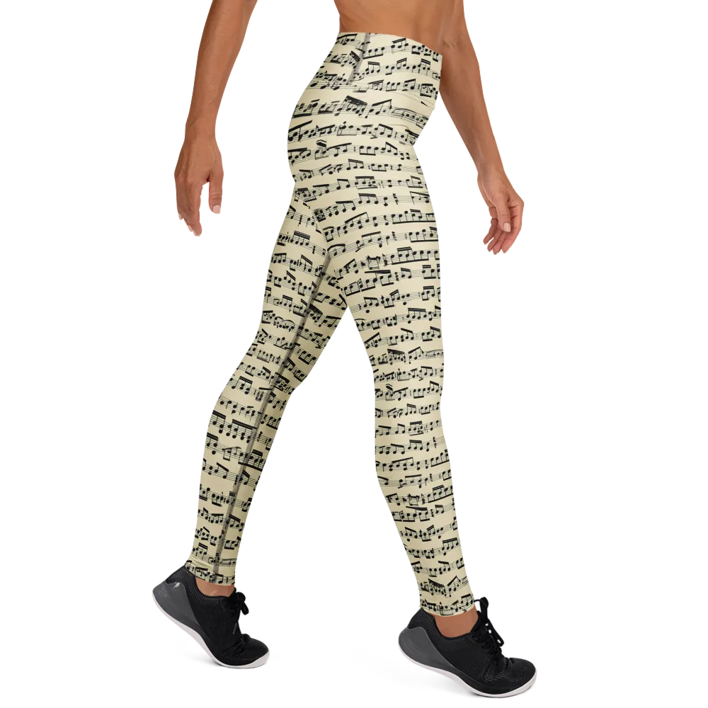 Ivory Sonata on Yoga Leggings — Right