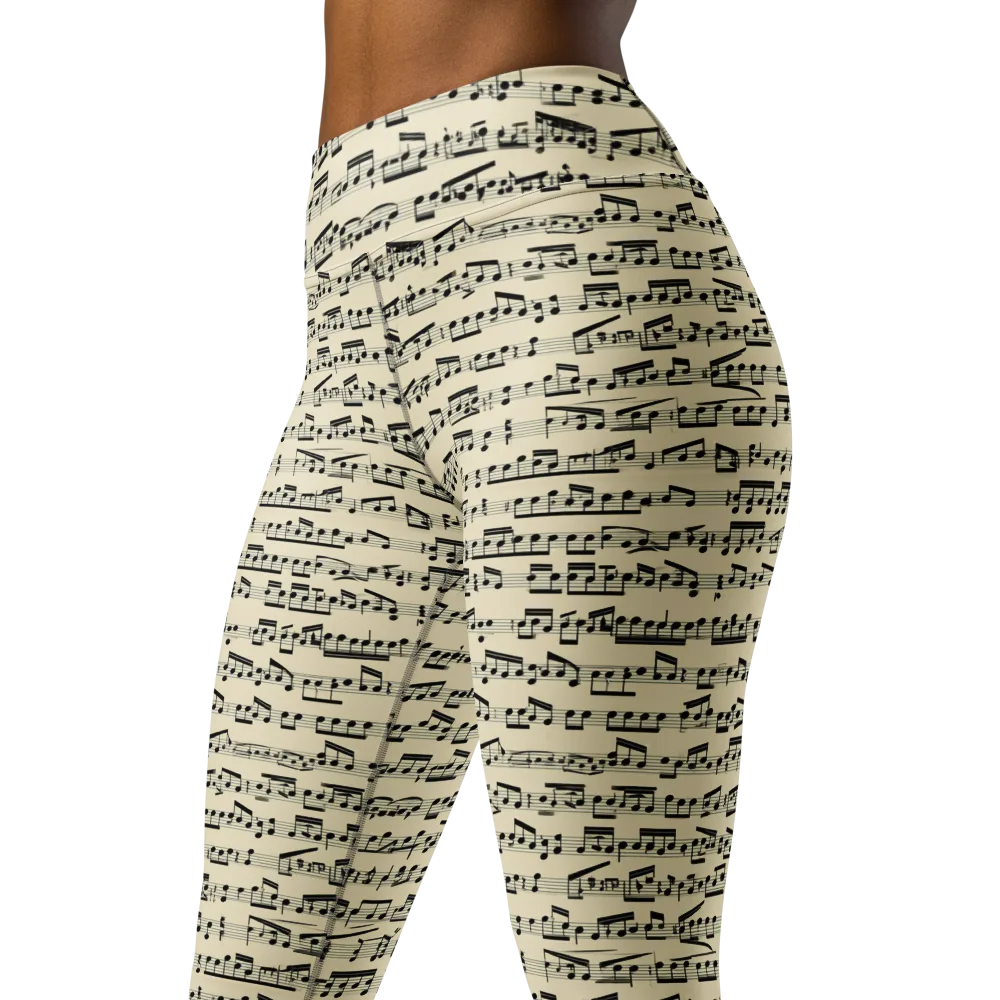 Ivory Sonata on Yoga Leggings — Left Front
