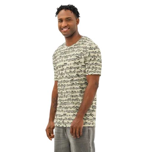 Ivory Sonata on a Men's Cotton Crew Neck T-Shirt