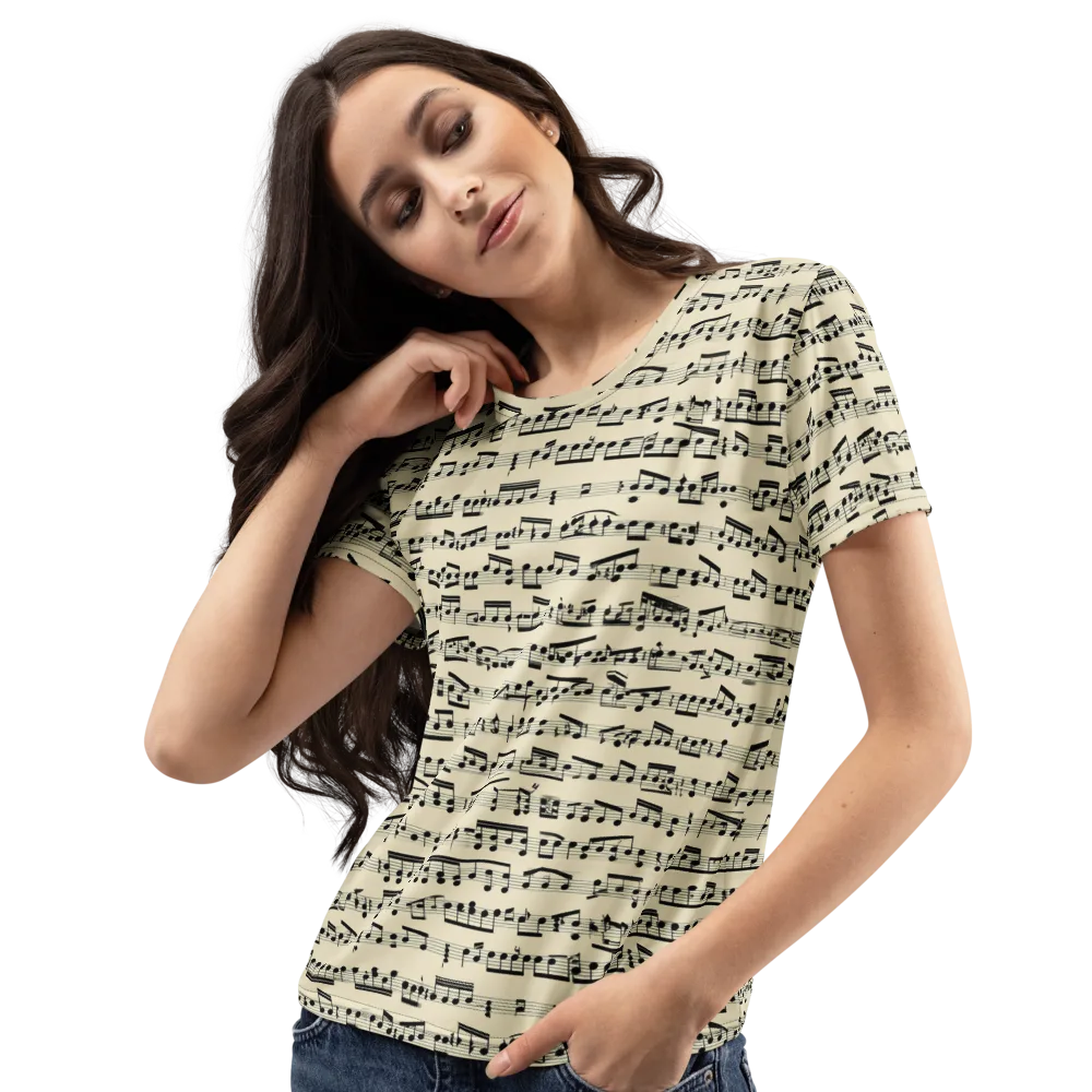 Ivory Sonata on Women's Crew Neck T-Shirt — Left Front
