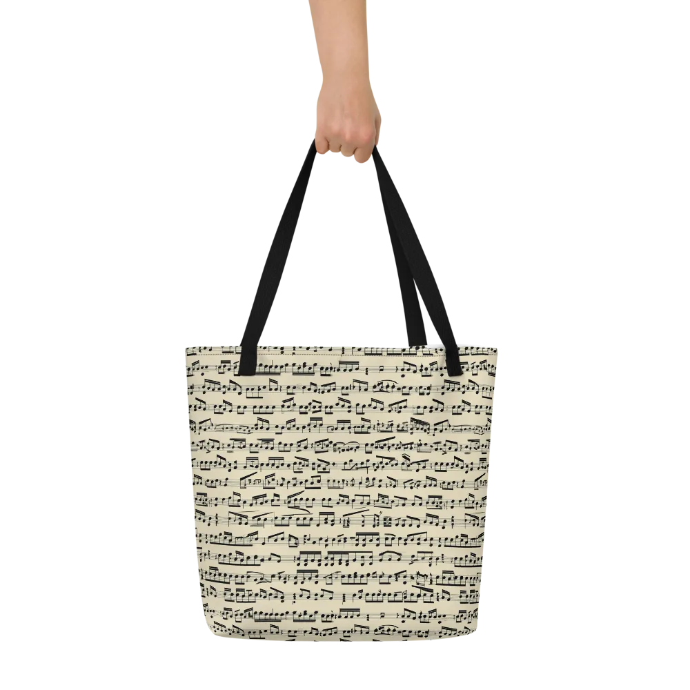 Ivory Sonata on Large Tote Bag W/ Pocket — Front