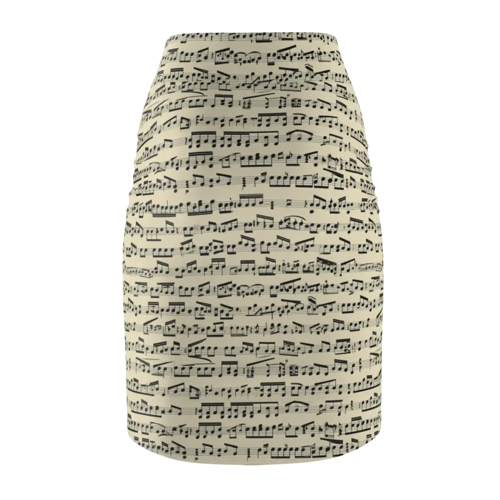 Ivory Sonata on Pencil Skirt — Back