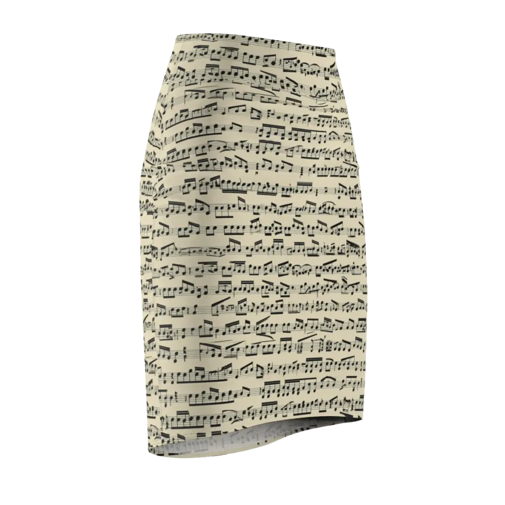Ivory Sonata on Pencil Skirt — Front Side