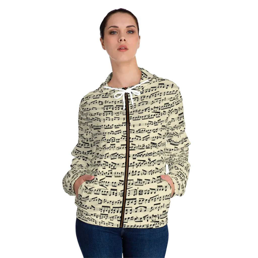 Ivory Sonata on Women's Full-Zip Hoodie — Front On Person