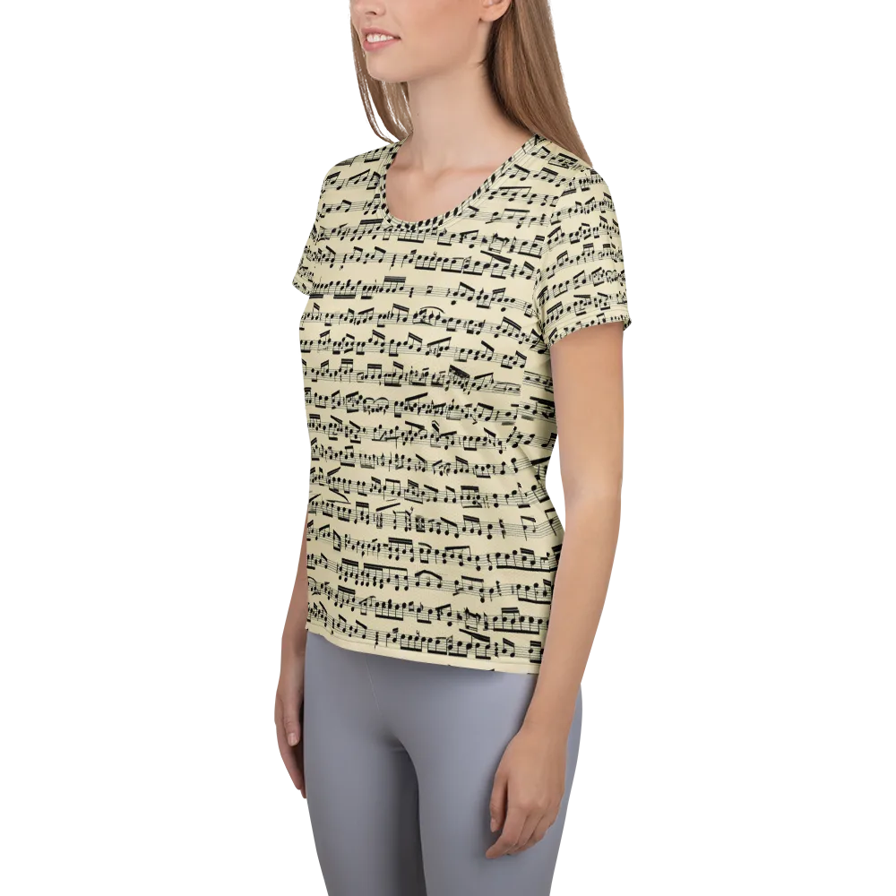 Ivory Sonata on Women's Athletic T-Shirt — Left