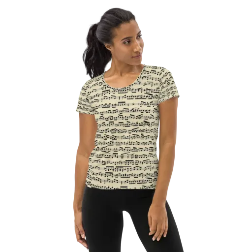 Ivory Sonata on a Women's Athletic T-Shirt