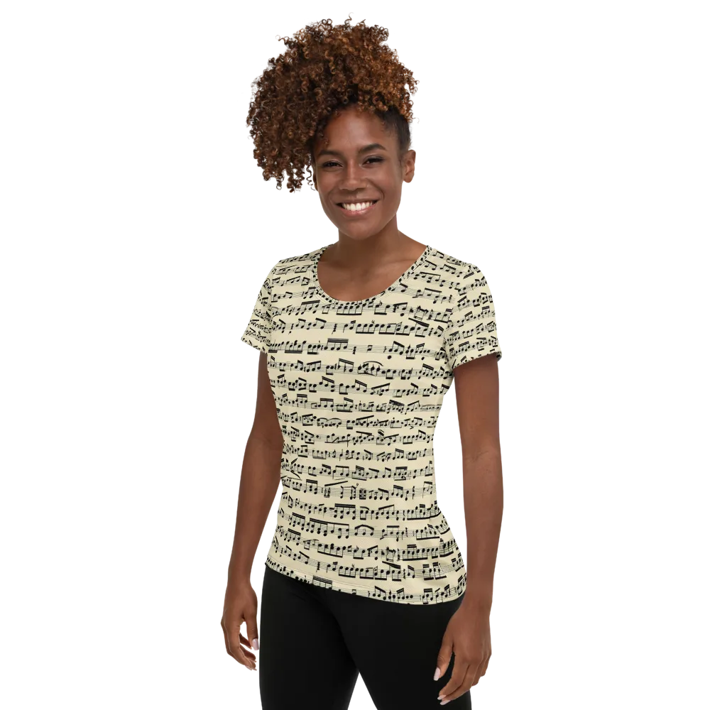 Ivory Sonata on Women's Athletic T-Shirt — Left
