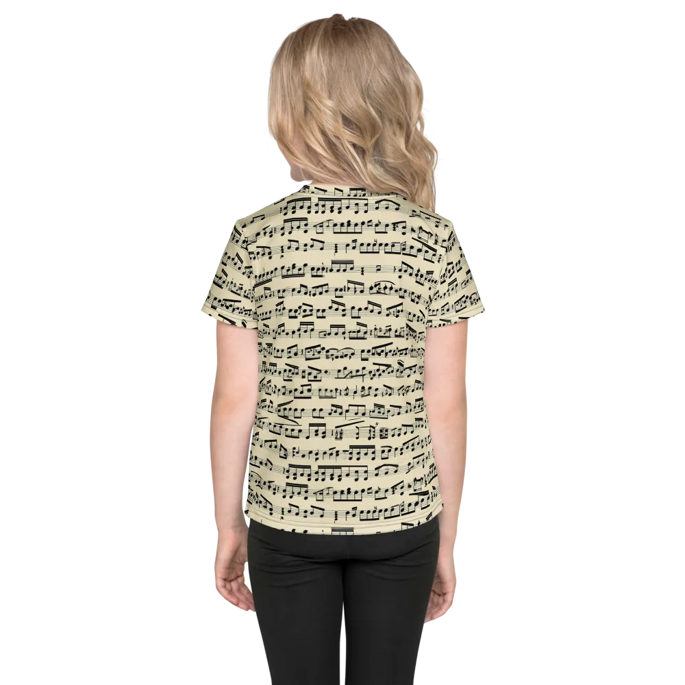 Ivory Sonata on Kids Crew Neck T-Shirt — Back