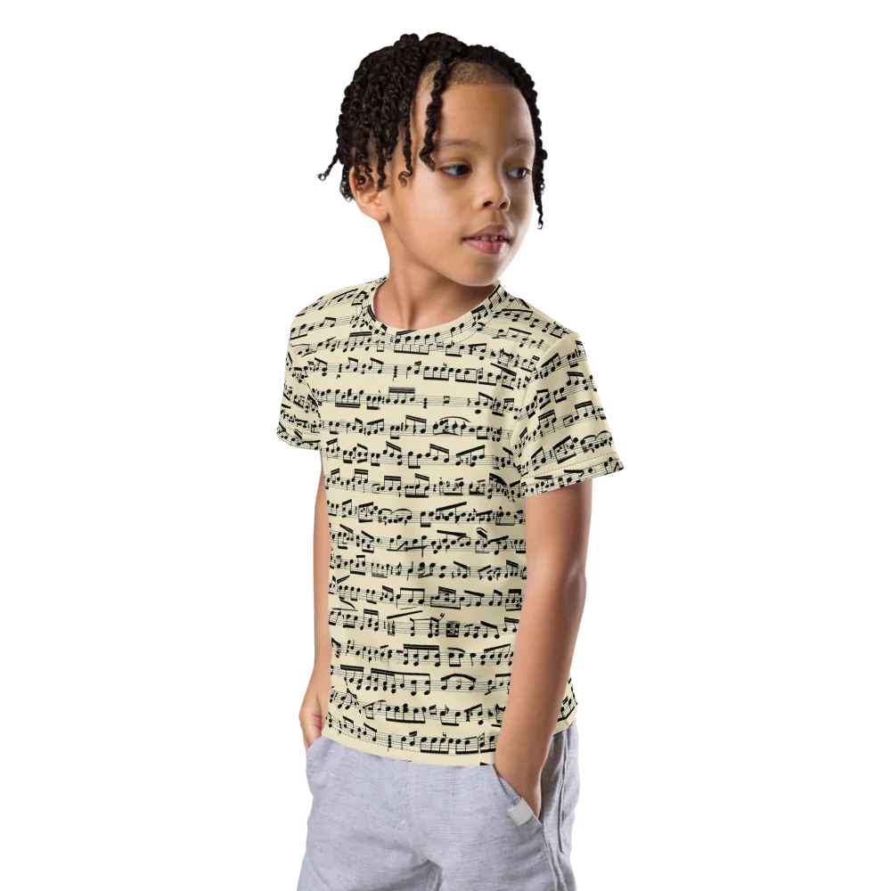 Ivory Sonata on Kids Crew Neck T-Shirt — Left Front